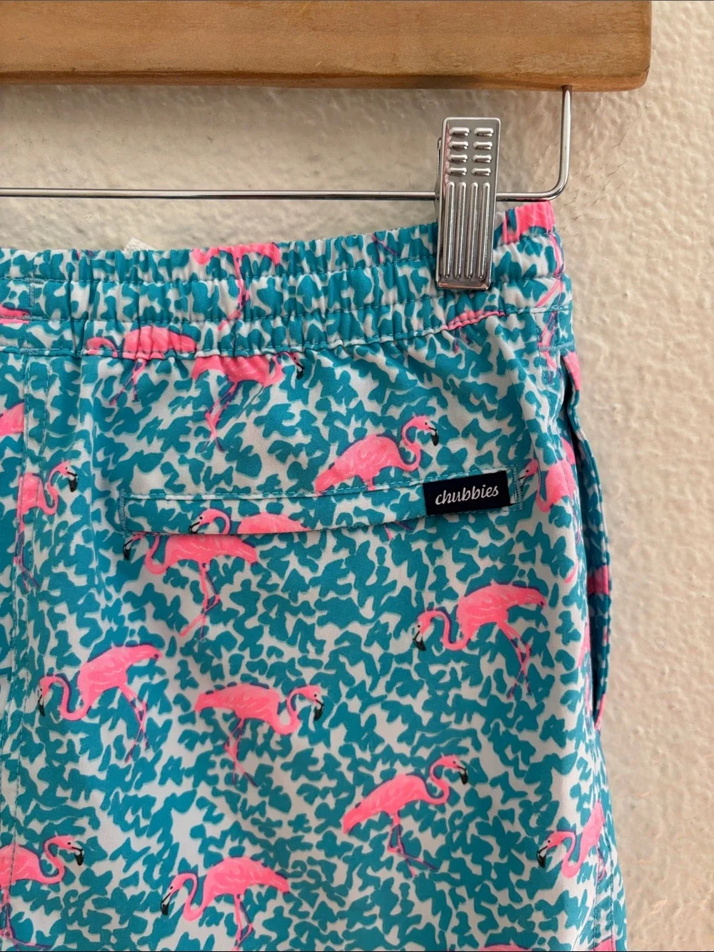 Chubbies Flamingo Print Swim Trunks Boys Youth Size Medium 10/12 Beach Pool
